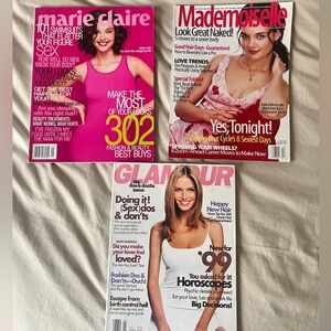 1999 fashion magazine lot (Marie Claire, Glamour, Mademoiselle)